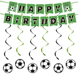 Football Theme Party Green Banner Flag Pulling Hanging Spiral Children Boys Soccer Birthday Party Baby Shower Decor Supplies