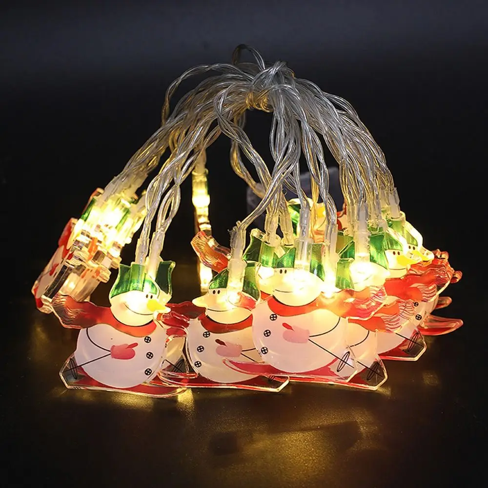 

Рождественские светодиодные гирлянды Санта-Клаус, Снеговик, елочные украшения, мультяшные креативные световые гирлянды-нити для Рождества