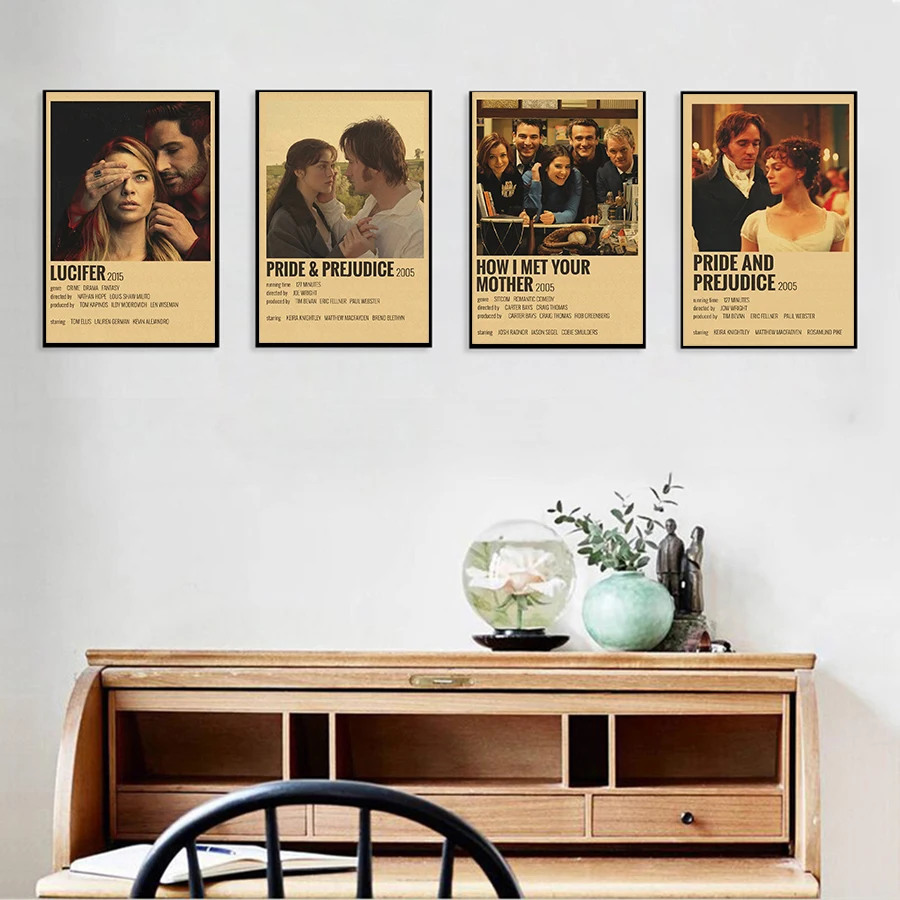 Vintage Classic Movie Posters Retro Prints Pulp Fiction/Godfather Poster Film Retro Home Room Decor Aesthetic Art Wall Painting