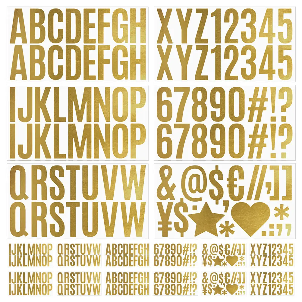 

4Sets Letter Number Stickers Self-Adhesive Durable for Greeting Cards Scrapbooks Envelopes Hand Account Diaries Crafting
