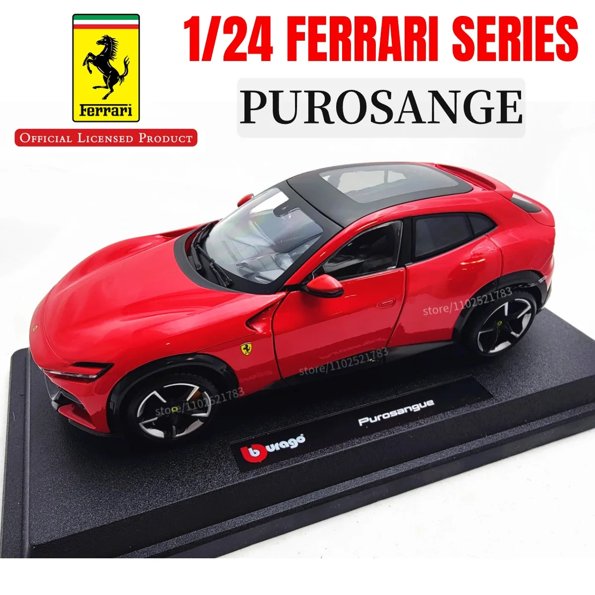 Bburago 1:24 Ferrari Purosangue Miniature Art Car Model, Authentic Laferrari Enzo Monza F50 458 488 Collection Gift Kid Boy Toy