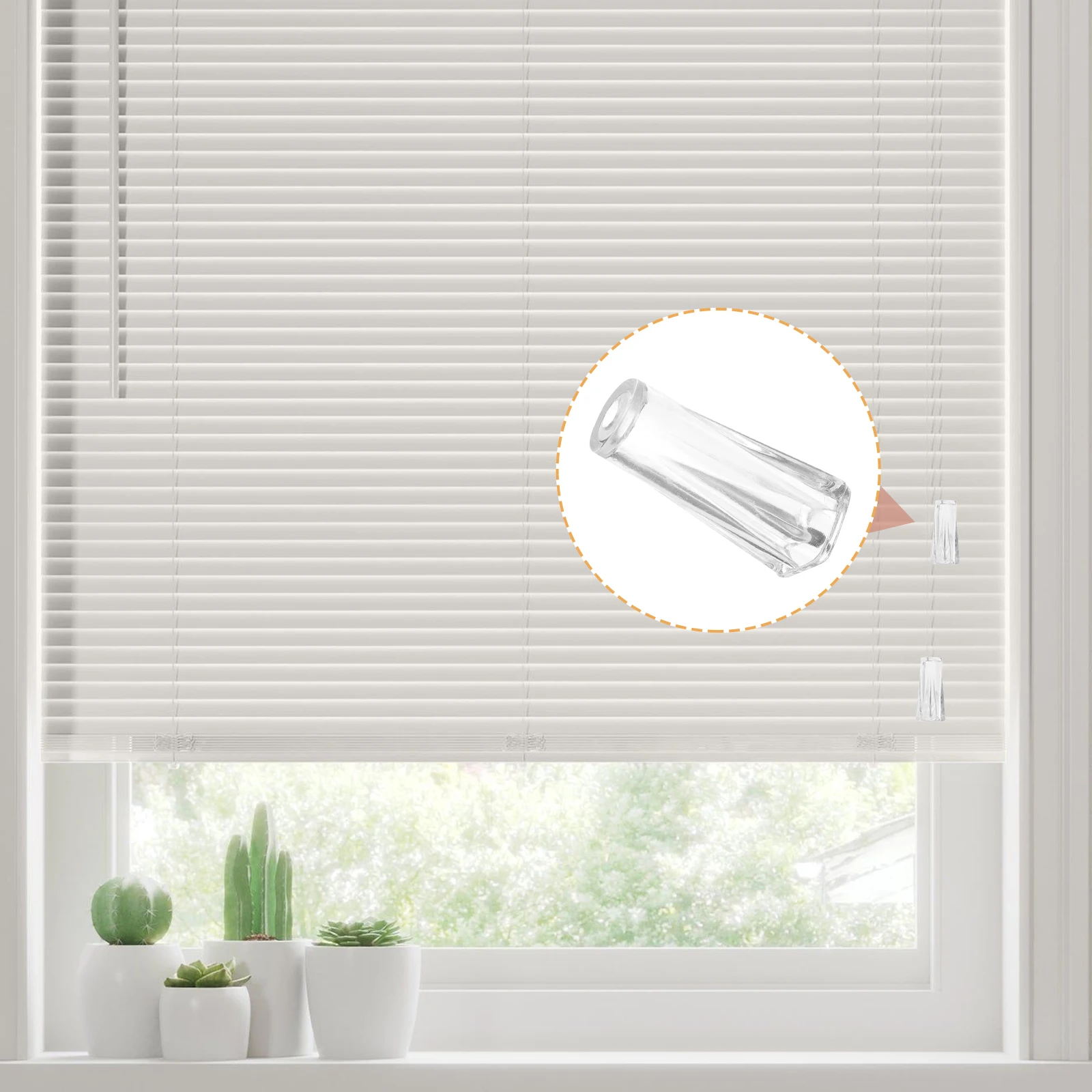 

20 Pcs Blind Pendant Ball Pulls Clear Plastic Cord Tassels Hanging Knobs for Curtains Blinds Parts Decorative Home