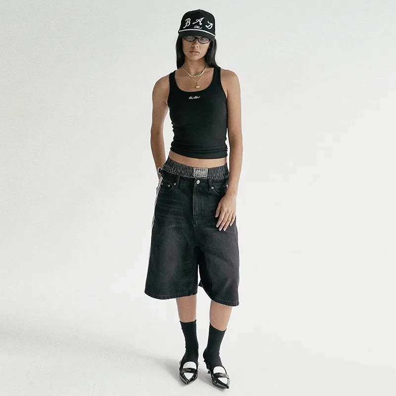2025 Badblood Short Pants Spice Girls Vintage Denim Shorts Women's Sports Niche Designer Five Pants