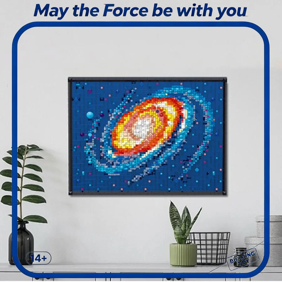 2026 Space Milky Way MOC Building Model Painting Micro Building Blocks Kit Creative Collectible Toys Gifts for Adult 2400+pcs