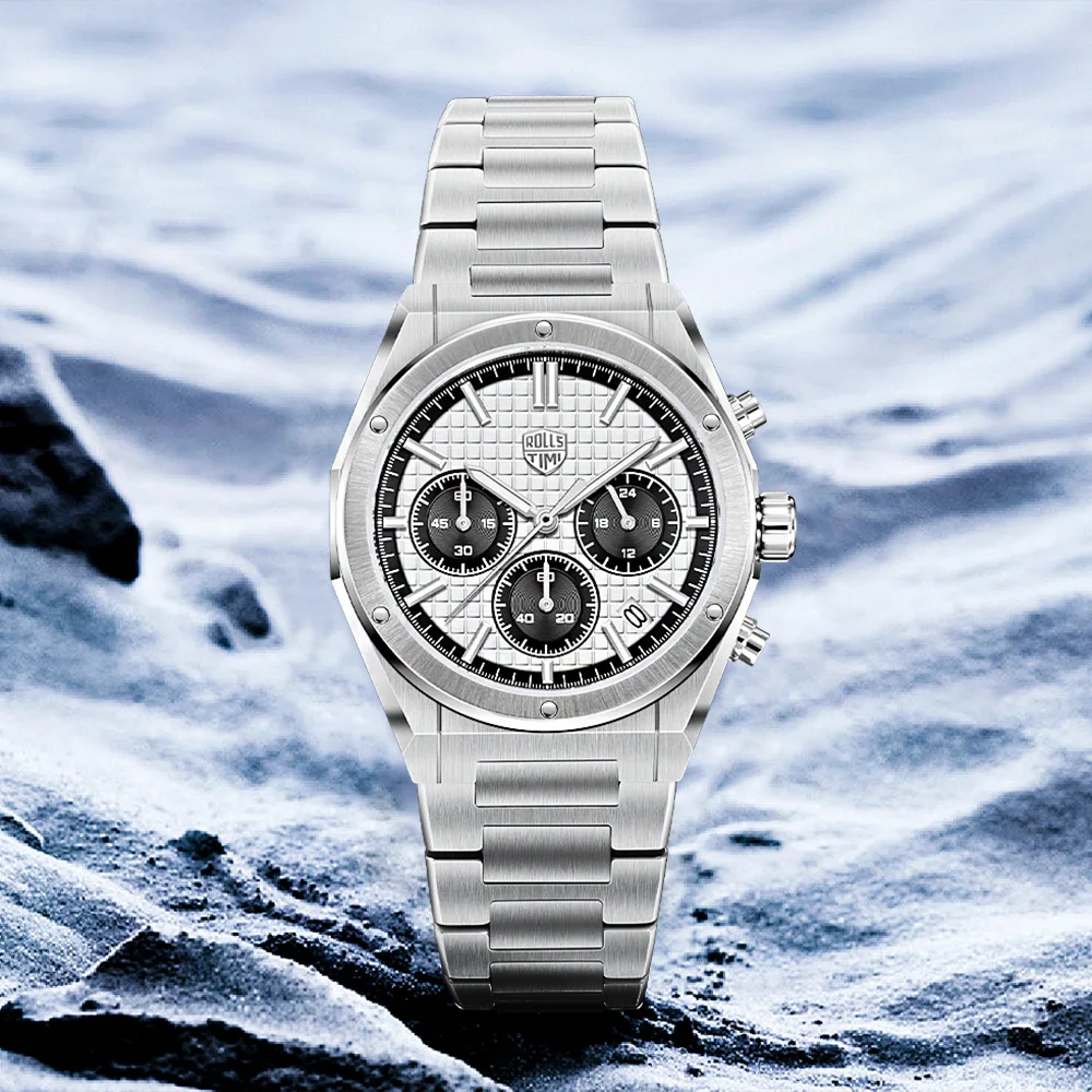 

2025 Men's Watch Rolls Timi Engineer Design Men's Luxury Quartz Watches Top Sapphire Crystal Stainless Steel Lattice Chronograph