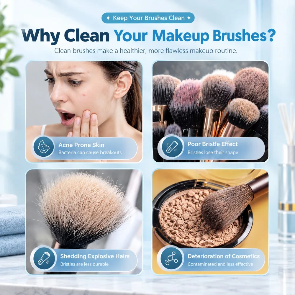2 IN 1 Automatic Makeup Brush Cleaner & Dryer, Deep Cleaning & Disinfection Portable USB Electric Makeup Brush Storage Home Dorm