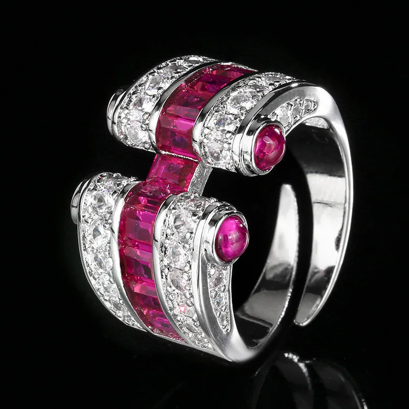 

Jewelry with copper base gold plating, European American blue spinel and ruby , vintage style band ring