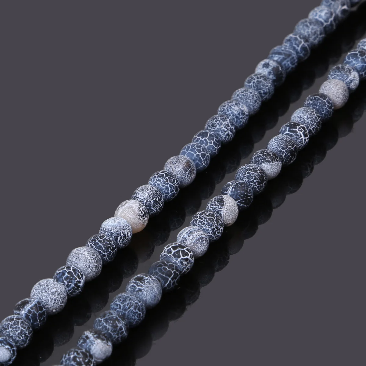 6/8/10/14 مللي متر 1 Str العقيق الطبيعي الخرز المستديرة حجر متصدع الخرز فضفاض الكلاسيكية DIY بها بنفسك أقراط القلائد صنع المجوهرات الديكور #1