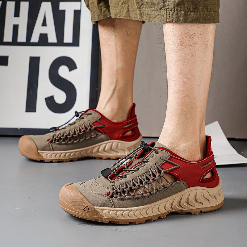 

Handmade Woven Sandals for Men Casual Shoes Anti-slip Wear-resistant Summer Breathable Outdoor Men Sports Roman Sandals