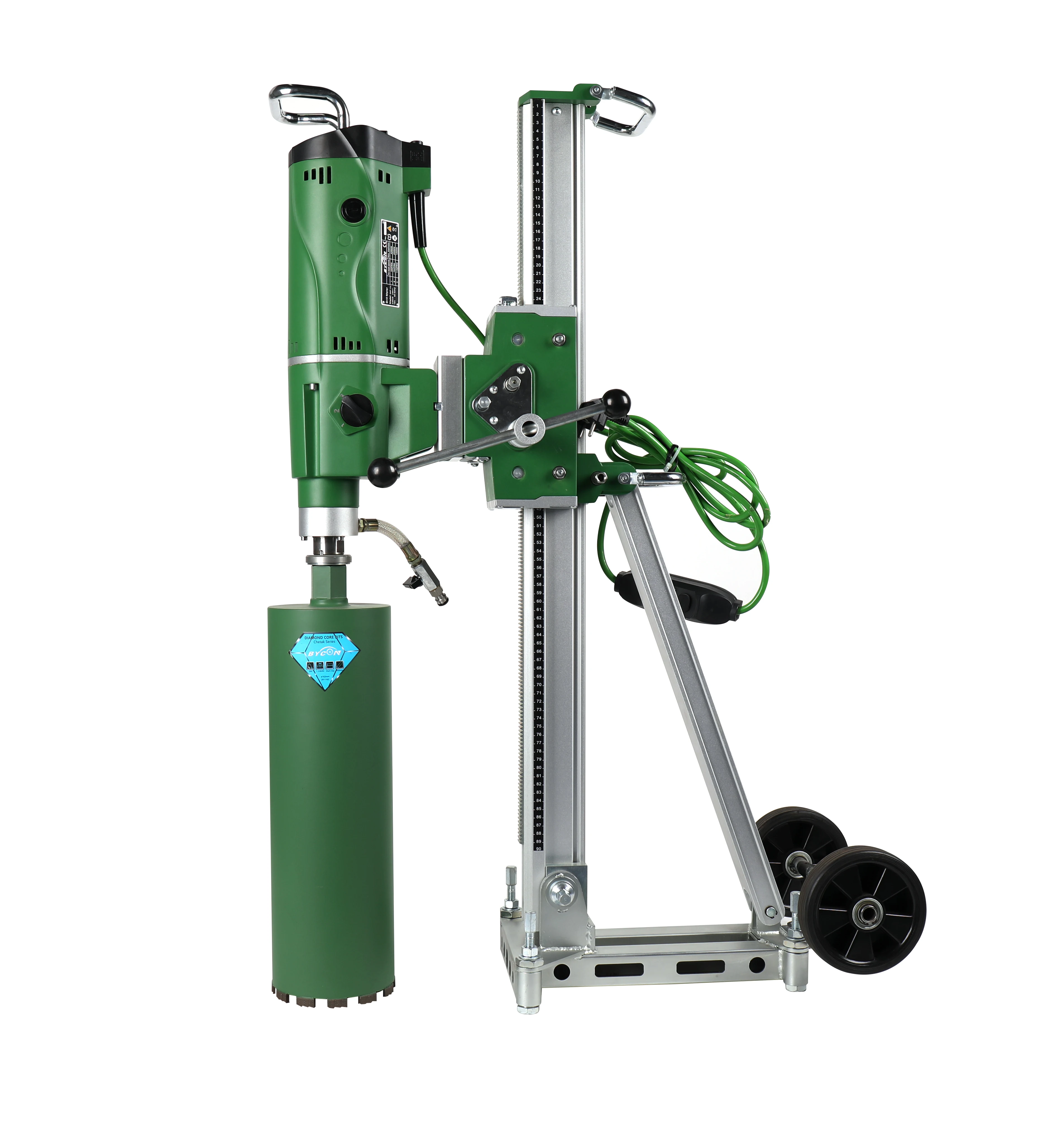 BYCON BRAND DMP-500 3 Speed Heavy Duty Wet Diamond Core Drill With Drill Stand Operation Max 502mm Drilling Diameter