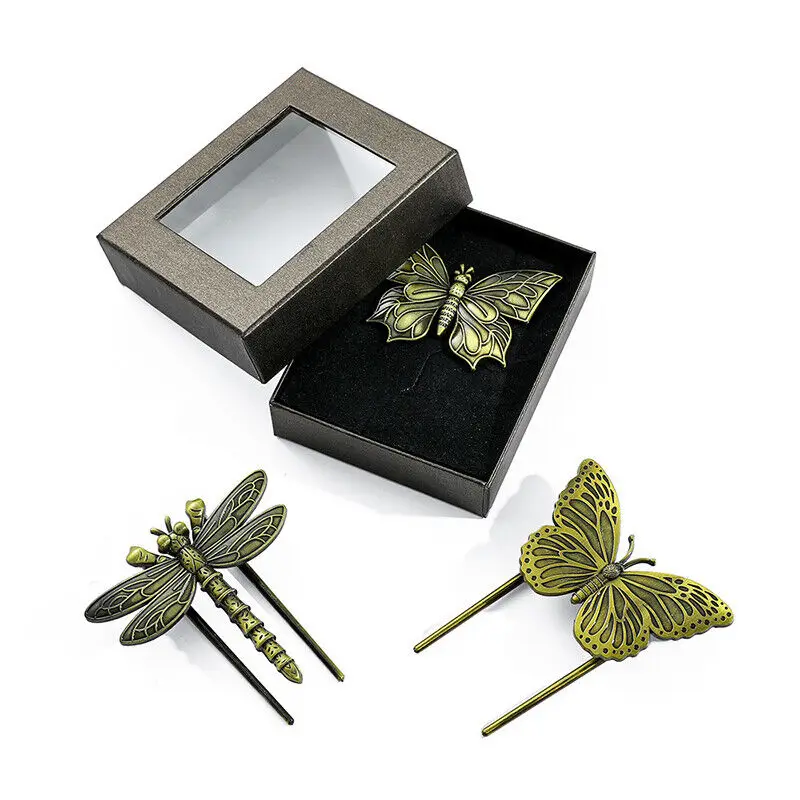 1PC Vintage Butterfly Bookmark Bronze Metal Book Clip Chinese Exquisite Brass Bookmark Student Book Holder School Stationery