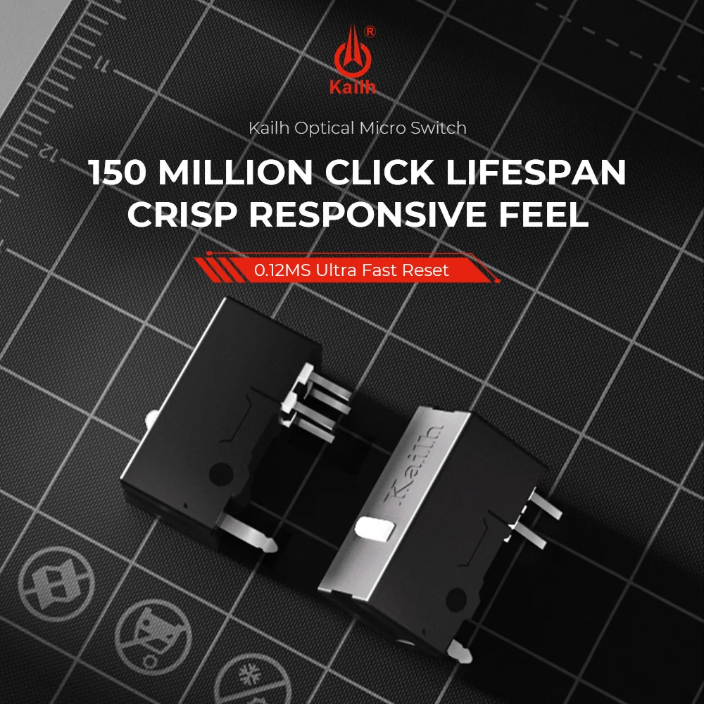 Kailh Optical Micro Switch 150M Clicks 0.12ms Reset Crisp Feel for Keyboards Computer Accessories