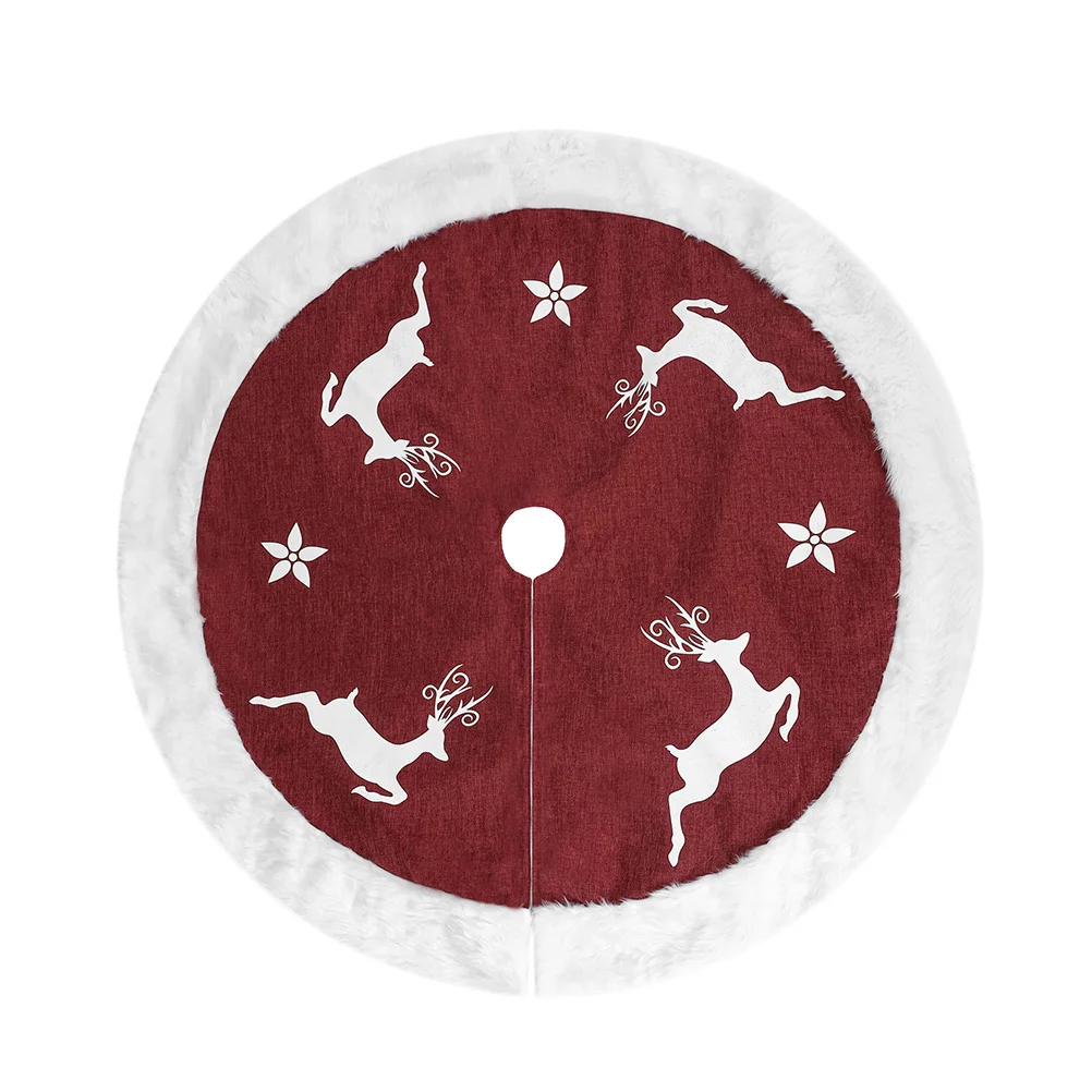 

1Pcs Christmas Tree Skirt Material Traditional Look Xmas Tree Mat Floor Protector Holiday Decor Floor Carpet