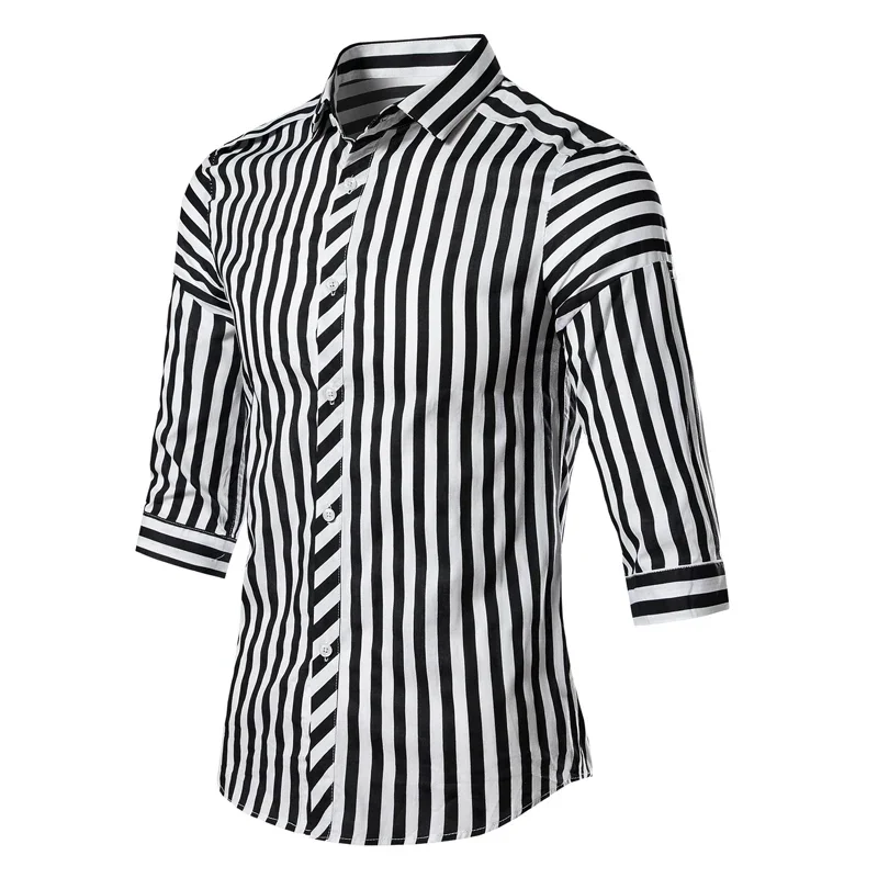 Striped Shirt Male Korean Popular Clothes Luxury Elegant Men's Shirts Men Short Sleeve Clothing Mens Summer FASHION