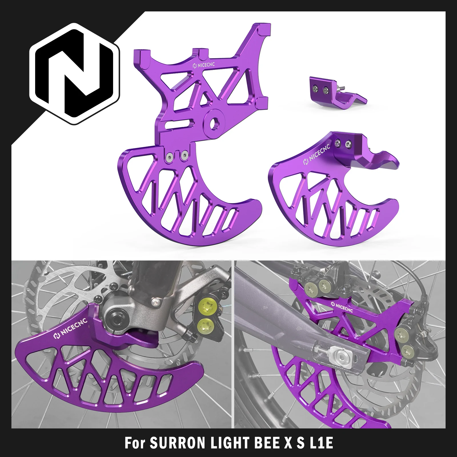 

For Surron Light Bee X Front Rear Brake Disc Guard & Front Fork Leg Guards For Sur-ron Light Bee S L1E For Segway X160 X260