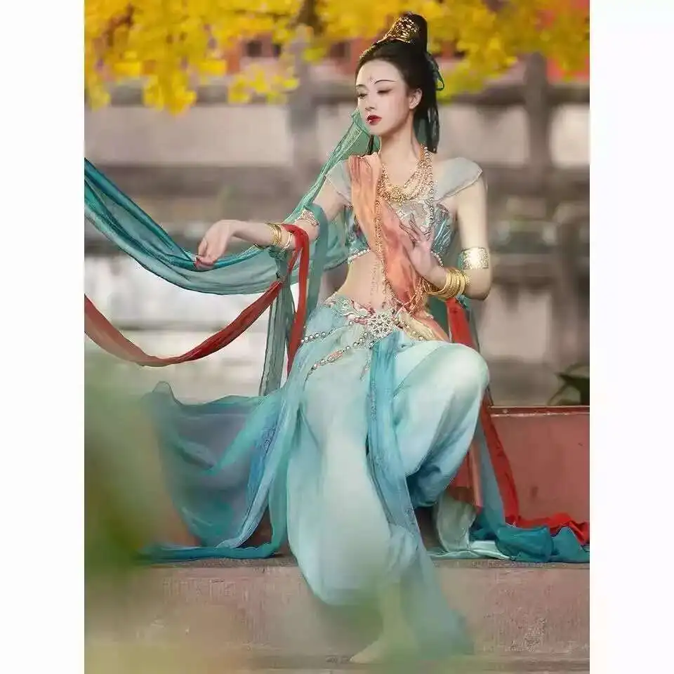 

Western Exotic Style Travel photography clothing Feitian Hanfu Skirt Pant Version Meet Hu Xuan Performance Costume Dance Costume