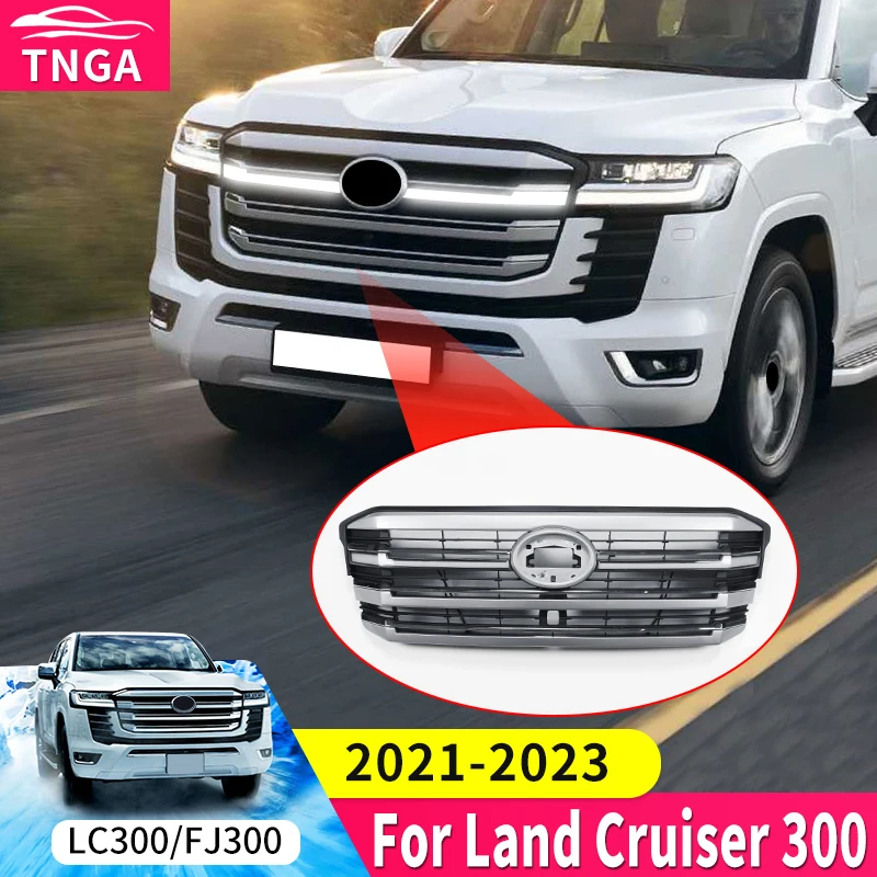

Для Toyota Land Cruiser 2021 2024, модификация переднего гриля Lc300, внешние модернизированные аксессуары, декоративные гоночные грили