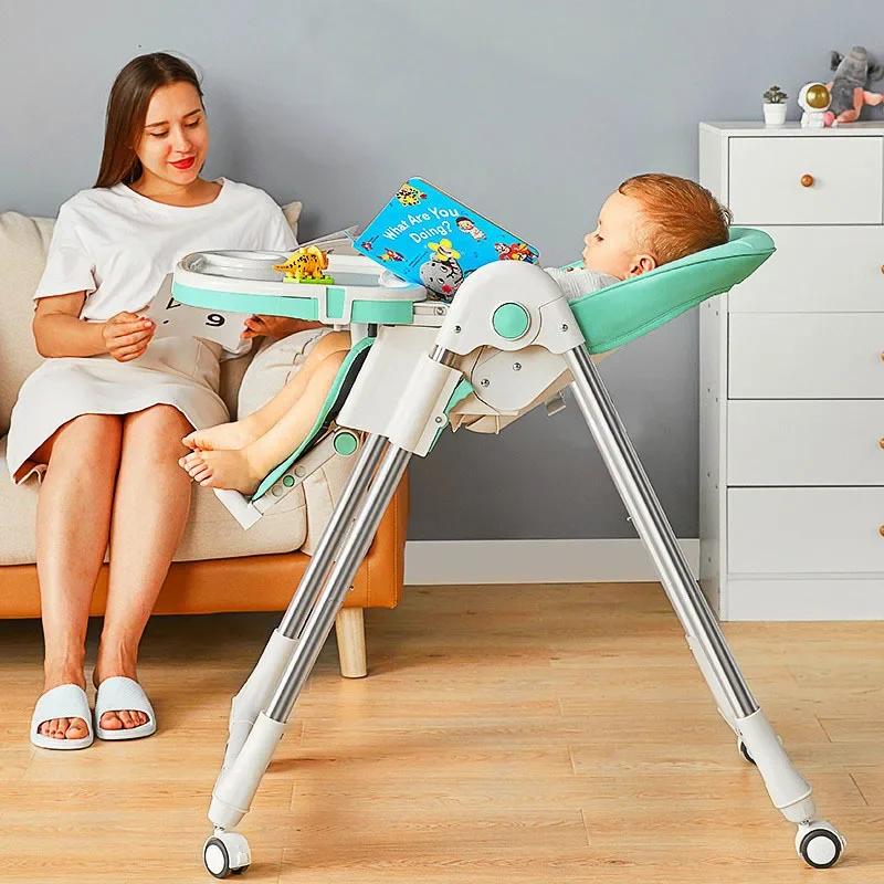 

High-foot feeding chair children dining chair foldable Multifunctional portable Household baby dining table and chair