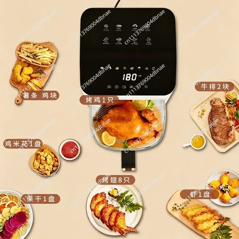 8.5L Air Fryer, Smart Temperature Control Oven, 110V / 220V Household Transparent All-glass Pot, Fully Automatic Electric Fryer