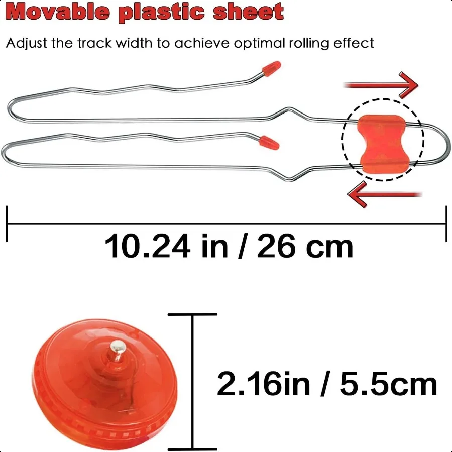 Rail magique rétro Twirler, 3 pièces, roue gyroscopique magnétique lumineuse, tour classique Yoyo sensoriel, jouets Fidget, cadeaux nostalgiques Cool F