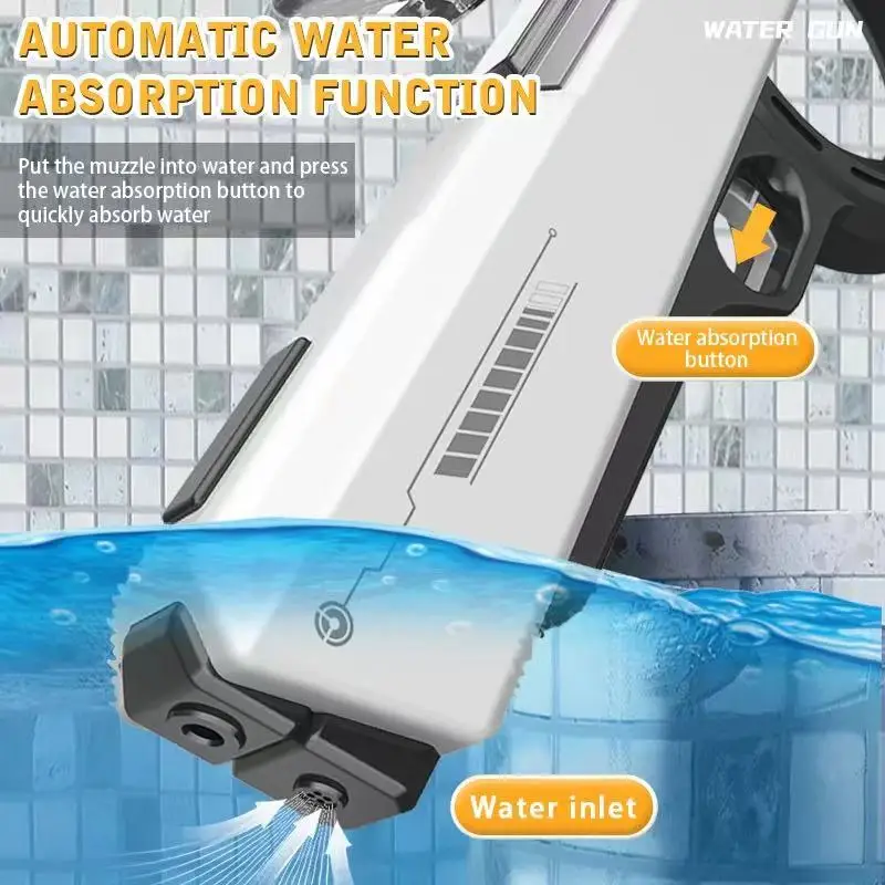 Pistola Elétrica Automática Infantil, Brinquedo de verão, Indução, Absorção de água, Spray HighTech, Piscina, Exterior, Praia, Lutar, Brinquedo para criança, 2024