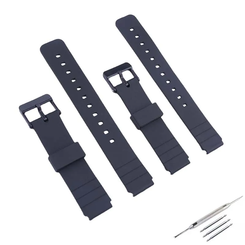 

Compatible for casio MQ-24 58 104 71 MW-59 Resin rubber watch band Accessories Men and women sports waterproof strap belt buckle