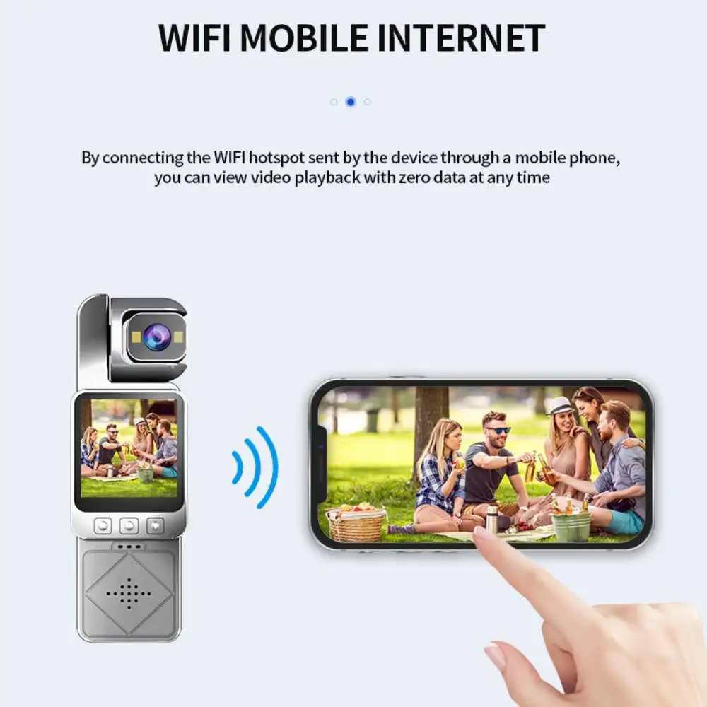1080P HD كاميرات الحركة الصغيرة WIFI IP65 مقاومة للماء 360 °   عدسة دوارة رياضية مضادة للاهتزاز، مسجل فيديو لركوب الدراجات على الصدر