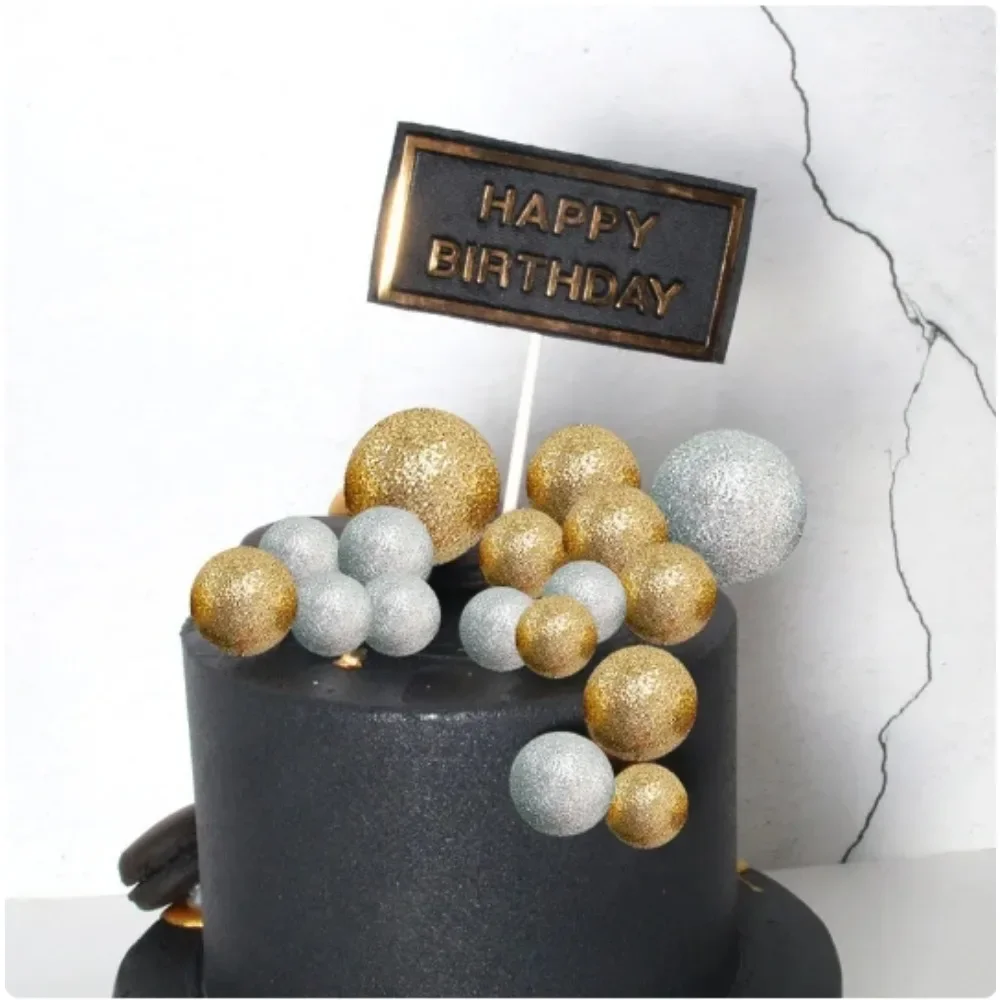 20Pcs Balls Cake Toppers 2-4cm Different Size Colorful Balls Cake Toppers for Brithday Wedding Christmas Decorations 2024