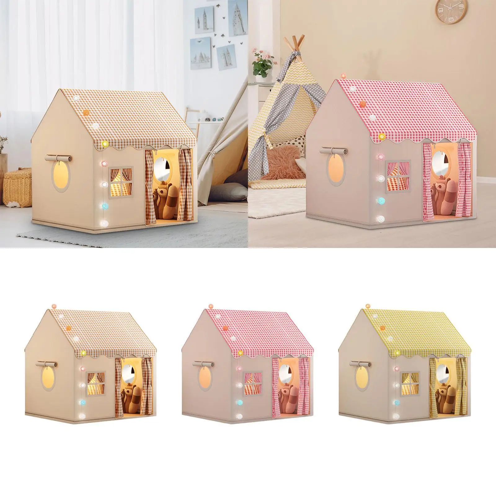 Tente de jeu pour enfants, structure de château d'intérieur, maison de jouets pour garçons et filles, design portable avec entrée et ouverture pour crèche