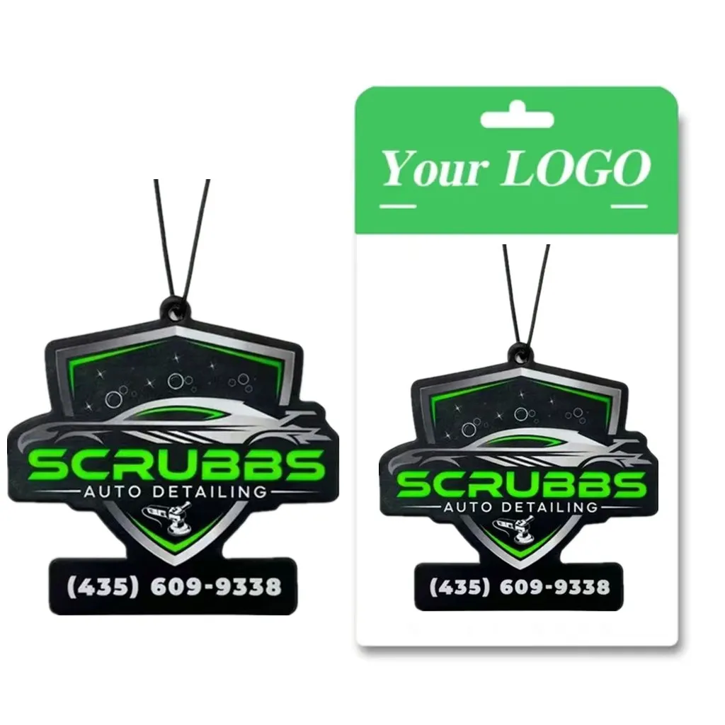 Las ventas al por mayor y al por mayor de ambientadores de suspensión personalizados para automóviles pueden imprimir el logotipo de la empresa, el teléfono, el código QR, el correo electrónico y etc.