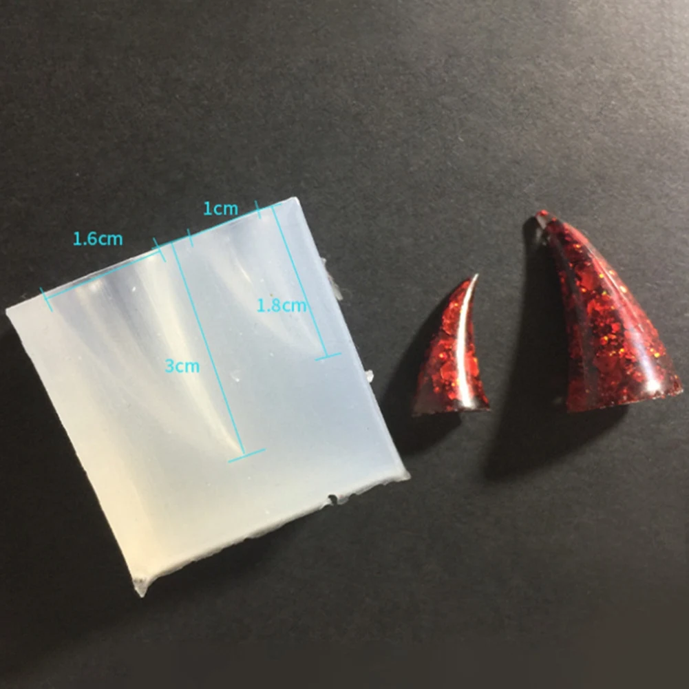 ABQR Devil Horn Silicone Mold Animal Horn Pendants Jewelry Making UV Resin Molds Dome Cabochon Epoxy Resin Molds