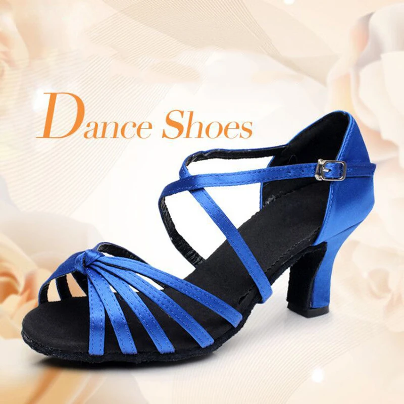 Women Latin Dance Shoes Girls Women Ballroom Tango Soft Bottom Dancing Shoes for Ladies Party Salsa Sandals 5/7cm Heel