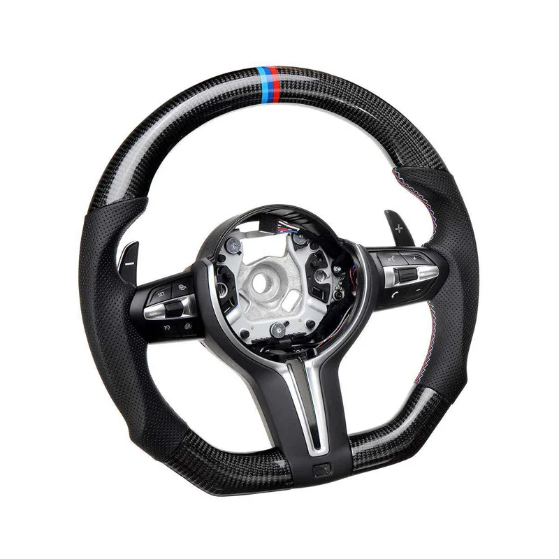 High-Quality Carbon Fiber LED Steering Wheel for BMW F20 F21 F30 M3 M2 F87 F80 F82 F83 Leather Steering Wheel Customized