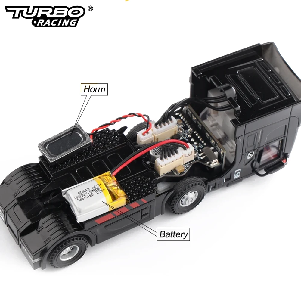 Newest Turbo Racing C50 1:76 Full Proportional 4WD RC Semi-truck Tractor Trailer & P81 2.4Ghz 10Ch Control For Kids/ Adults Gift