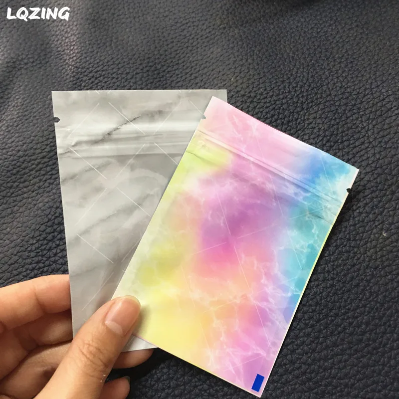 Resealable Color/Grey Marble Bags 4x6\