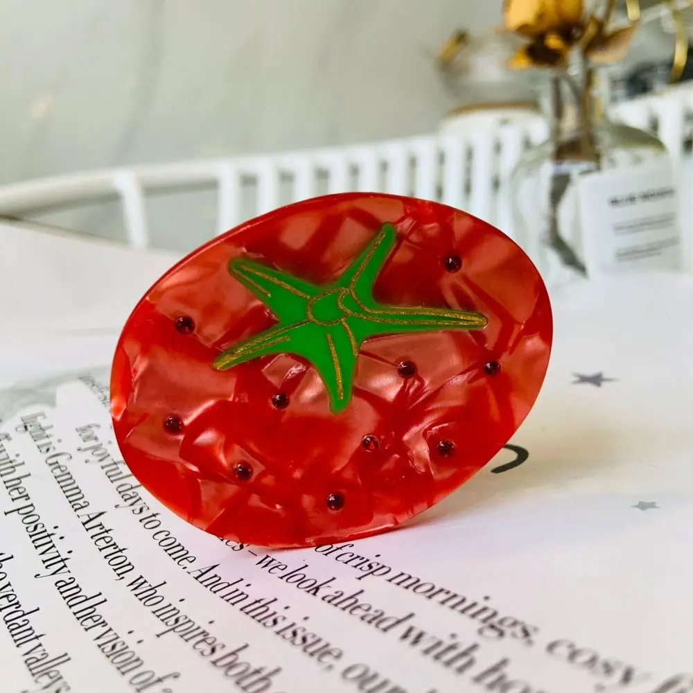 Lovely Acetic Acid Vegetable Hair Carb Clip Pumpkin Tomato Acetate Hair Claw Onion Personality Design Funny Shark Clip Girls