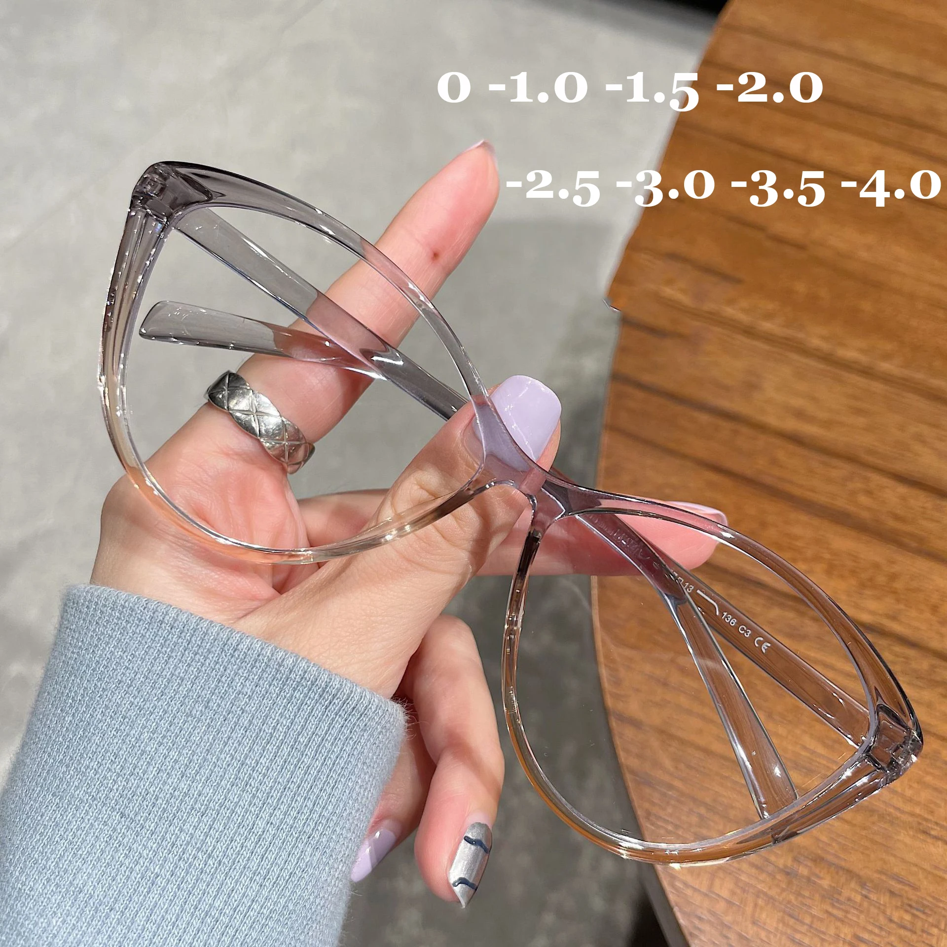 

Finished Myopia Glasses for Women Men Unisex Anti Blue Light Blocking Short-sight Eyewear Vintage Computer Near Sight Eyeglasses