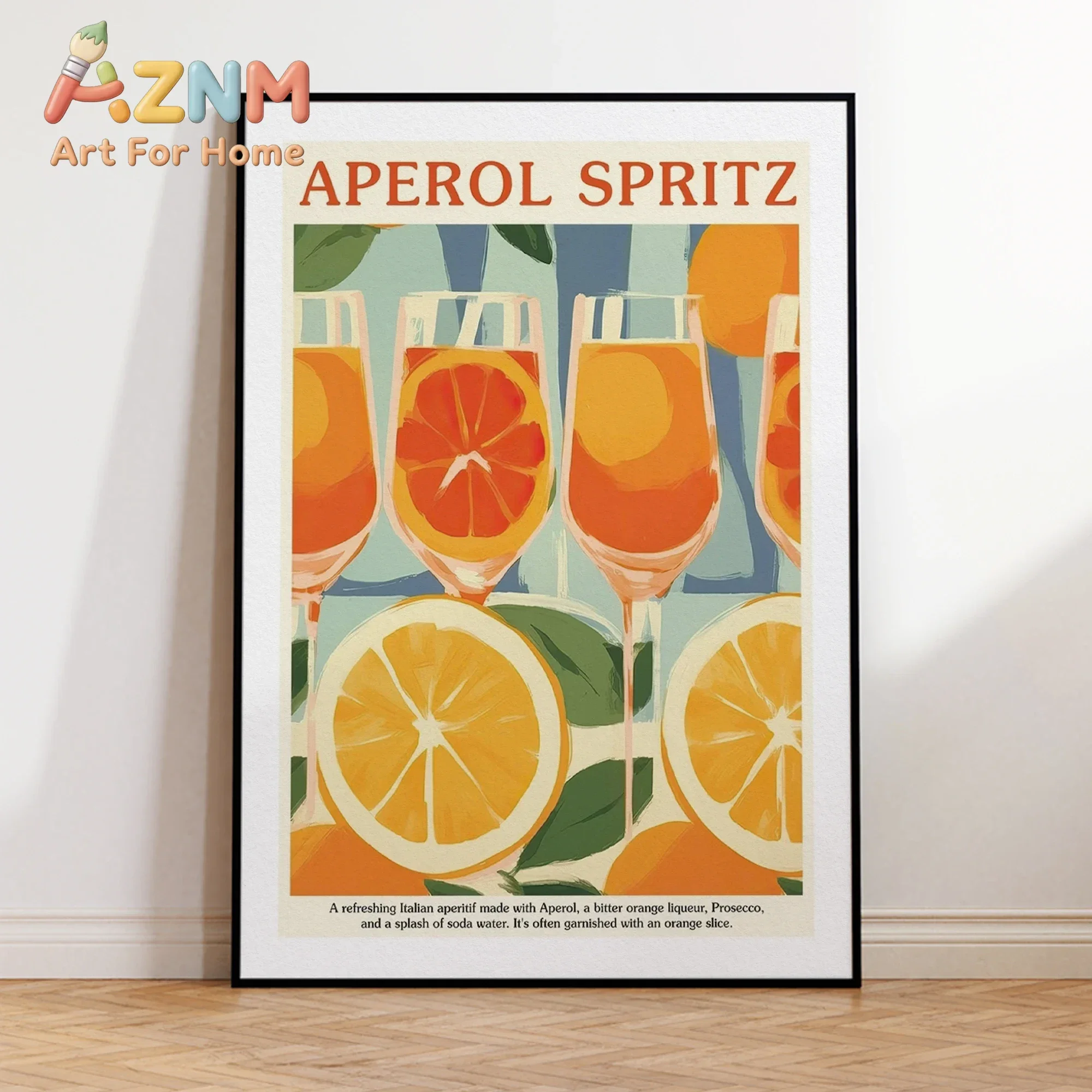 Aperol Spritz Pattern Cocktail Oranges Wall Art Prints Canvas Painting Poster Picture For Living Bed Room Home Decor