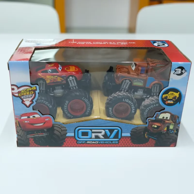Disney Pixar-vehículo todoterreno de doble inercia para niños, juego de modelos de coches de plástico con relámpago Mcqueen Mater, juguetes, regalos de navidad