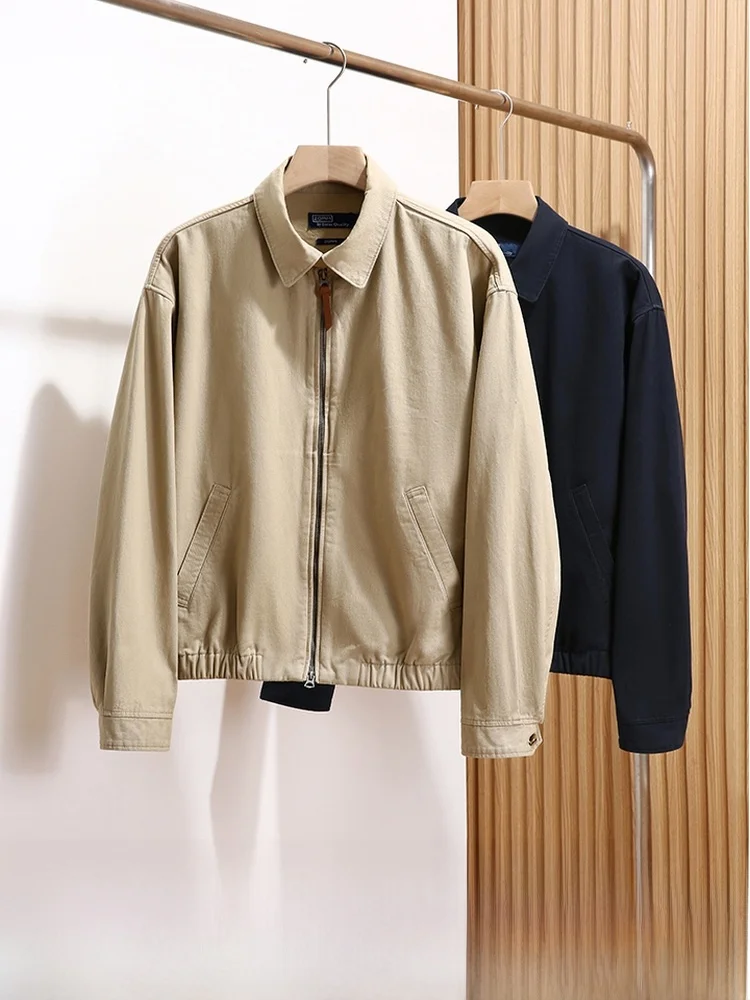 

Классический двусторонний цветной джанет Harington G9, мужской винтажный охотничий воротник, хлопковая верхняя одежда, повседневная застежка-молния