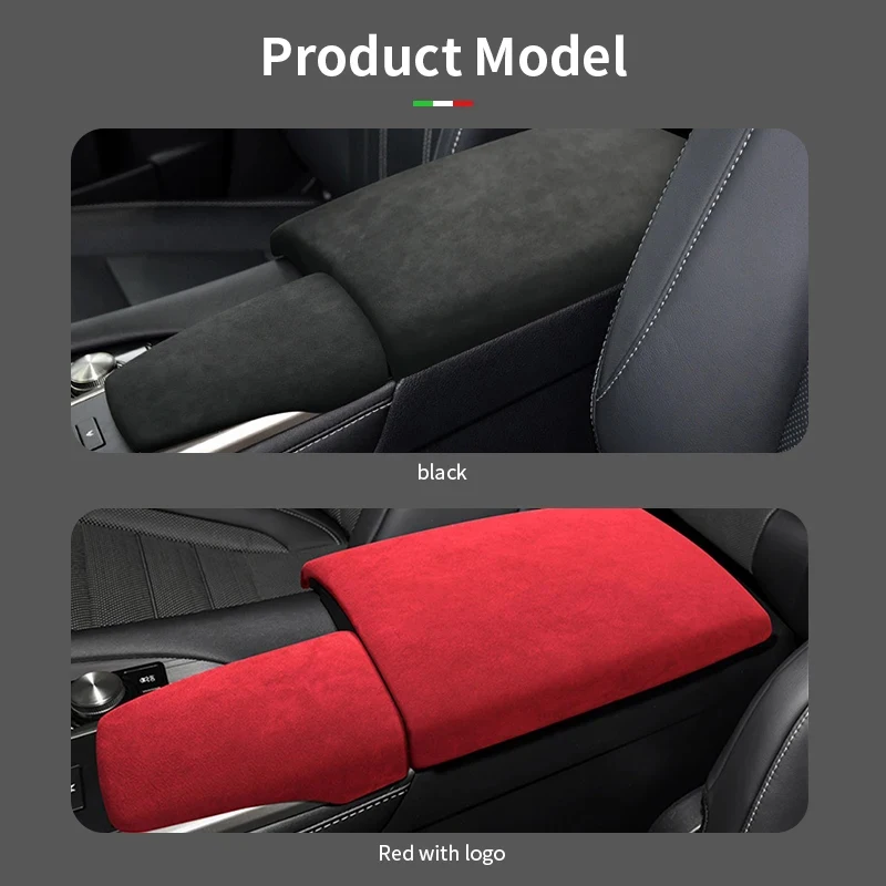 Alcan tara Suede Black,Red Car Armrest Case Lid Box Cover Panel Interior Accessories For LEXUS RX-RX300,RX350,RX450h 2016-2022