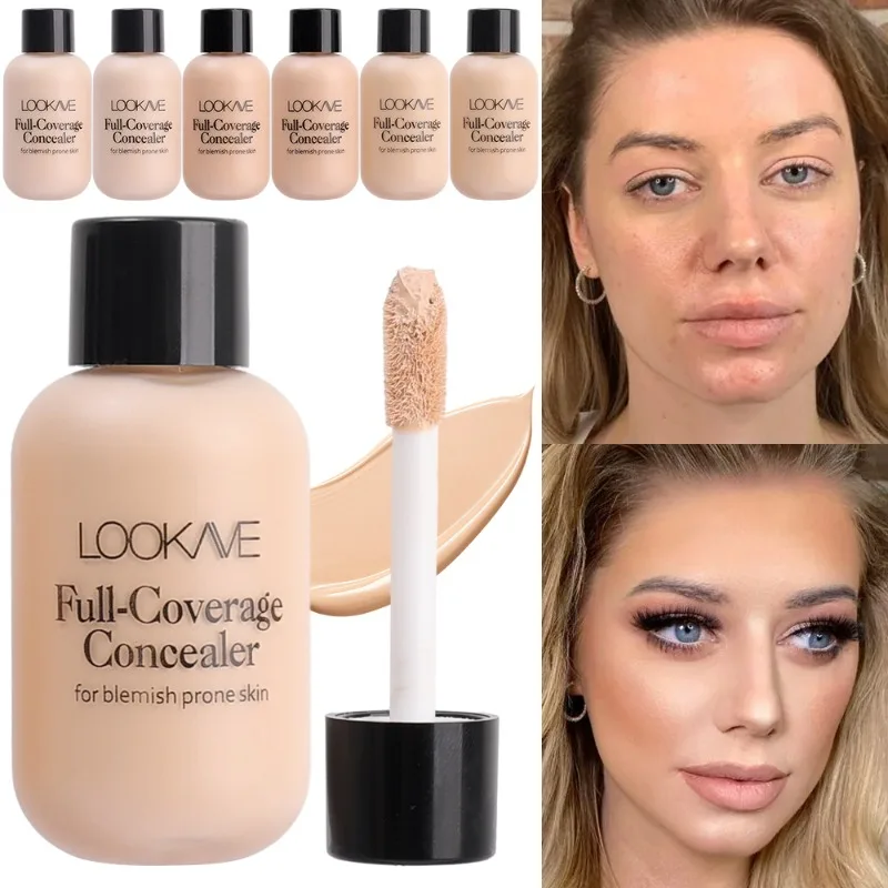 Crema de base correctora líquida, cobertura de textura, acné, marcas, ojeras, maquillaje facial multifunción, brillo duradero, cosméticos