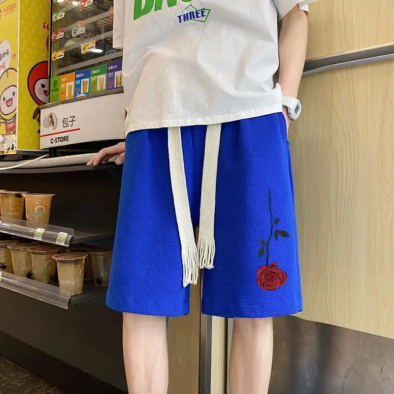 

Свободные спортивные шорты для бега с широкими шнурками, мешковатые мужские короткие брюки с карманами Xxl, винтажные модные повседневные шорты без логотипа для мужчин