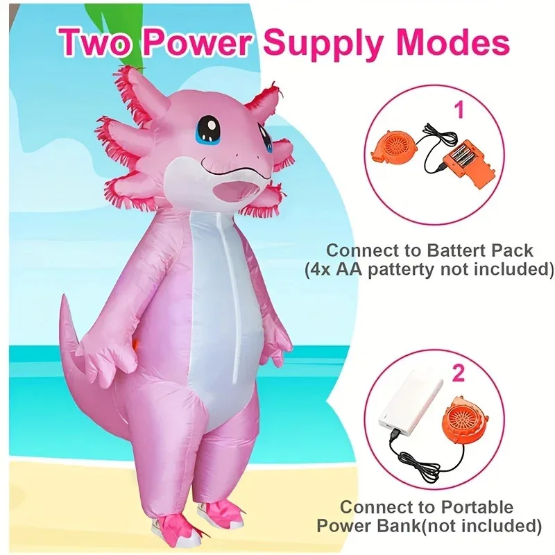 WU01 Adorable Funny Salamander Design Inflatable Suit Halloween Christmas LARP Party Supplies Photography PropsJk5*！