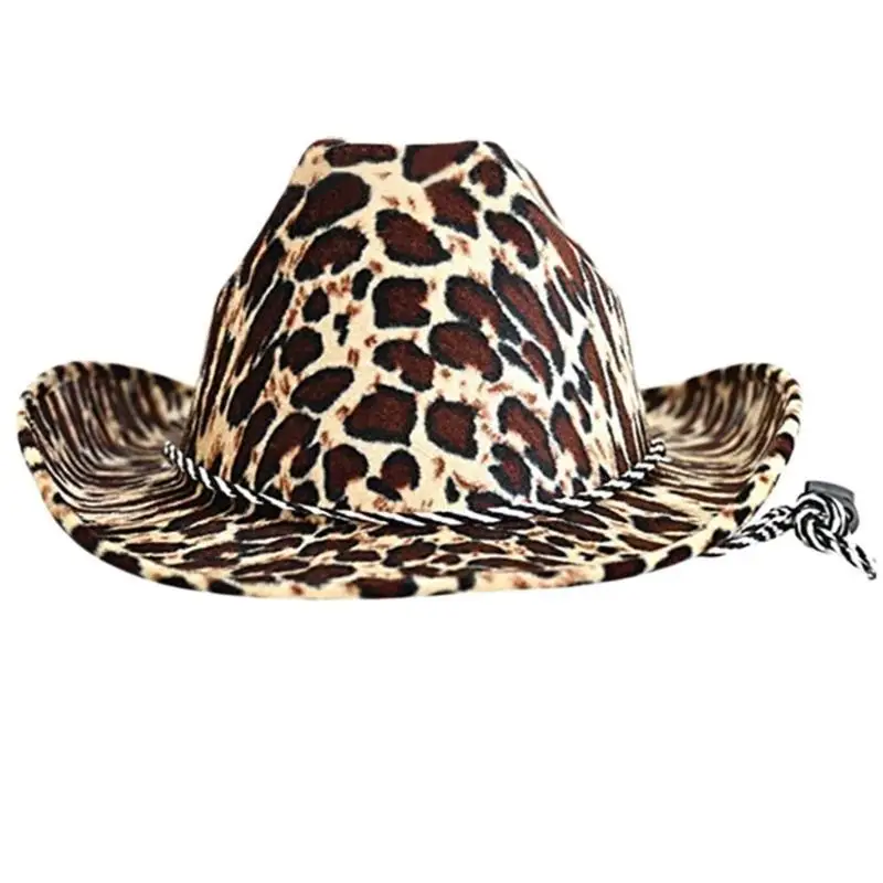 39BD Western Styles Cowgirl Hat for Adult Unisex Cowboy Hat with Animal Print