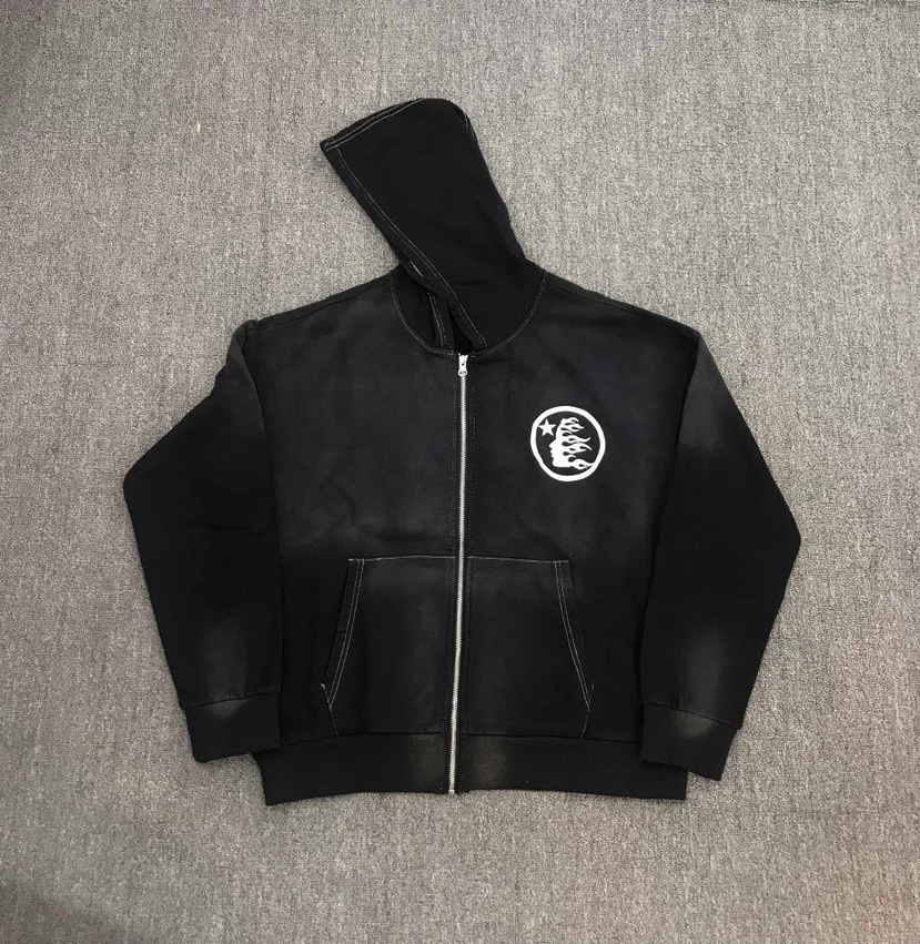 

2023 American Sle Thin Zipper Hoodie Cardigan Sweater Casual Faion Urban Outfit Autumn Winter Loose Fit Youth Clothing