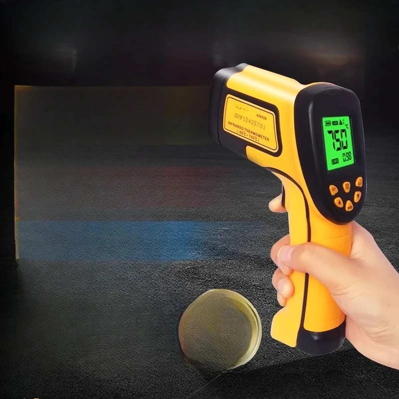 

Infrared Thermometer Handheld Precision High Oil Measurement Gun Digital Display Point Bag