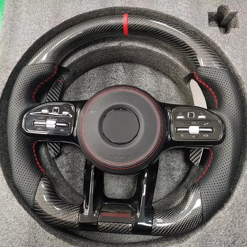 

【2025】Car Steering Wheel Wet Carbon Glossy Black Upgrading For Mercedes G Class W463 Auto Interiors Tuning Accessories No Heat