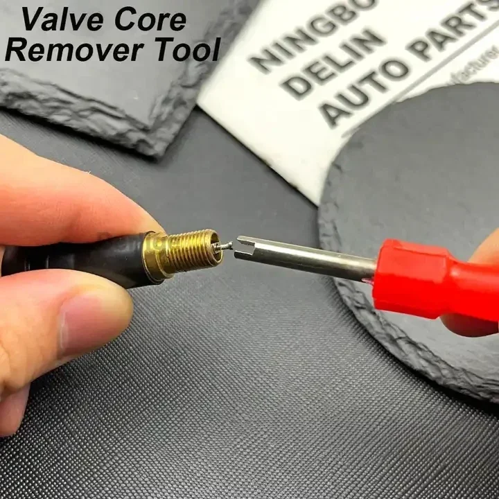 Tire Valve Core Remover Tool with Slotted Handle Screwdriver for Car Bike Motorcycle Tire Repair