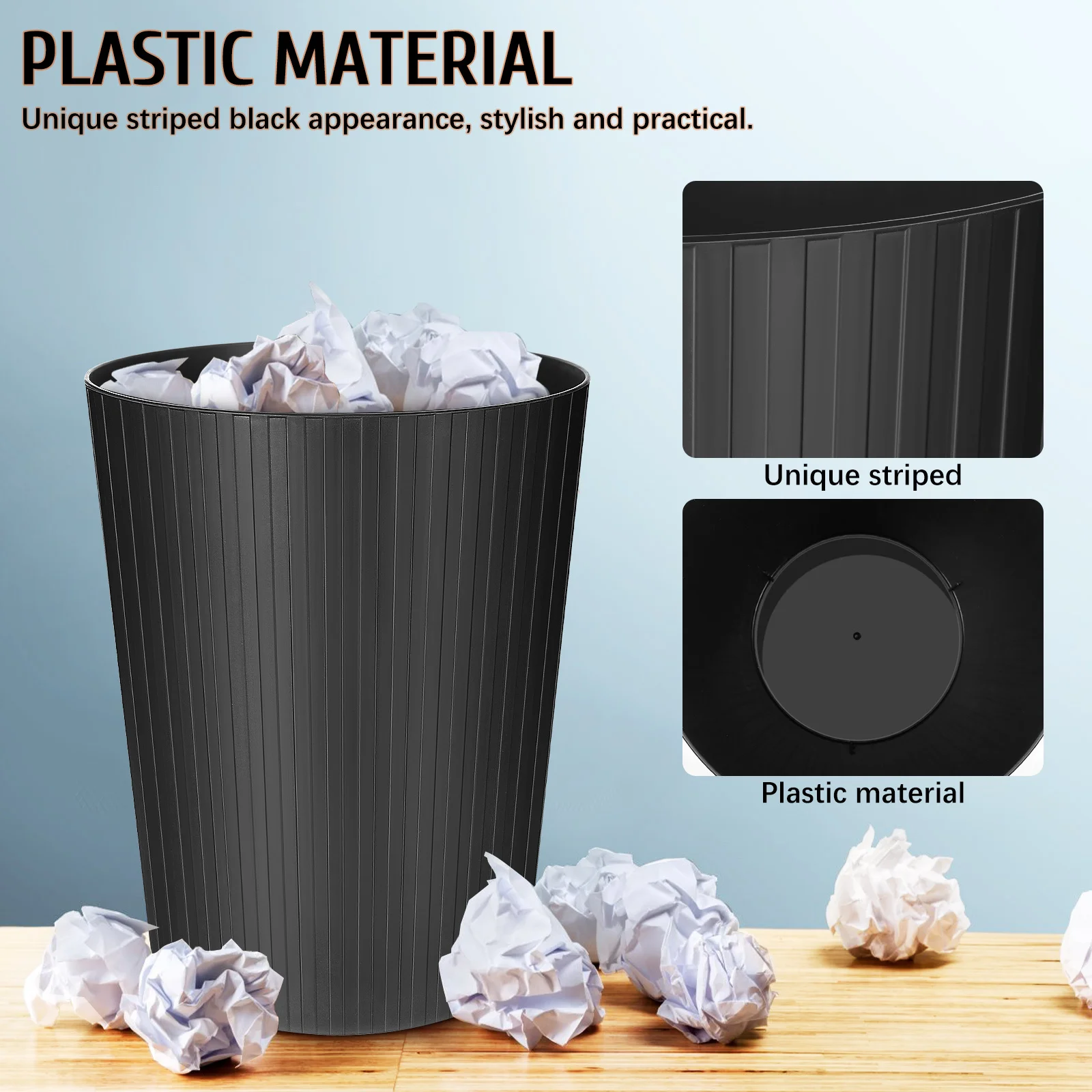 

Effortless Disposal Trash Bin Stylish Wastebasket for Residential Commercial Settings Space Saving Design Trash Can